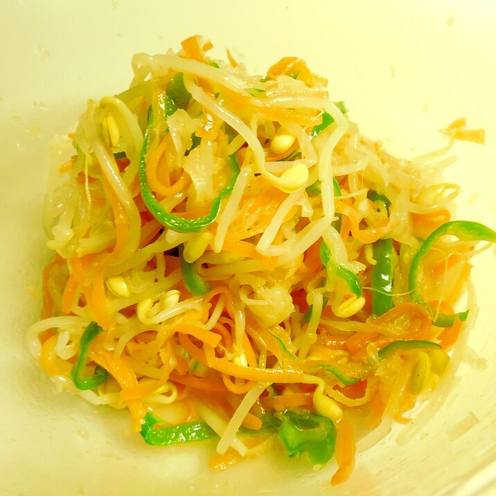 豆もやしの野菜たっぷりナムル